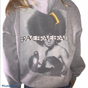 Brave Brave Brave graphic hoodie